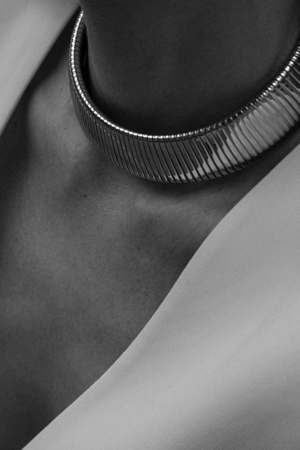 Serpentine Gold Choker Necklace