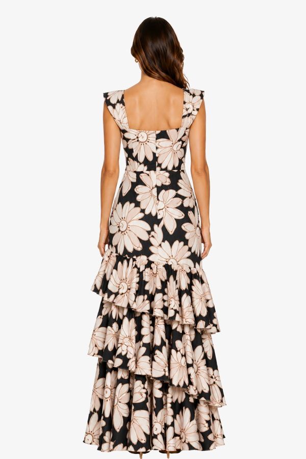 Vestido Floral Bananos Blanco y Negro