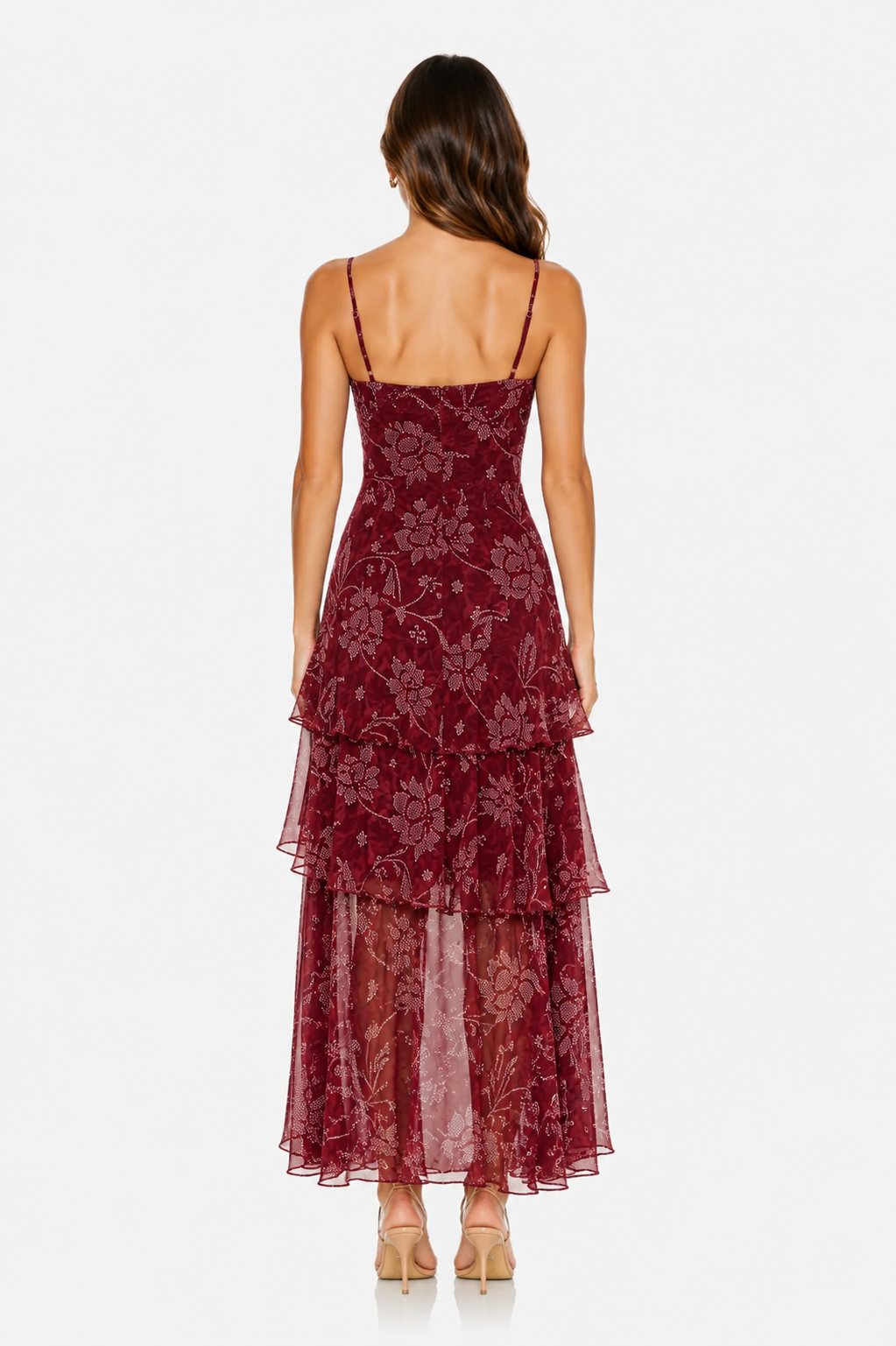 Colleen Floral Burgundy Dress