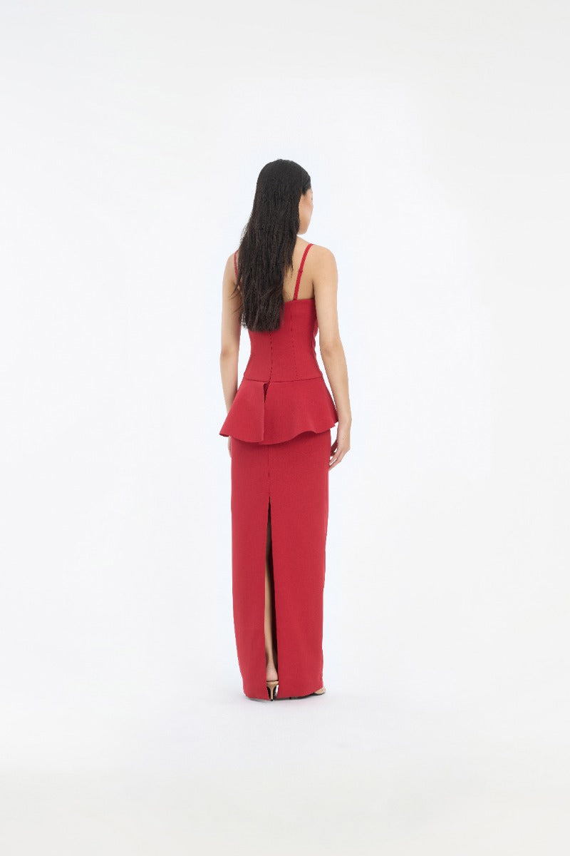 Vestido Long Flower Strapless Dress