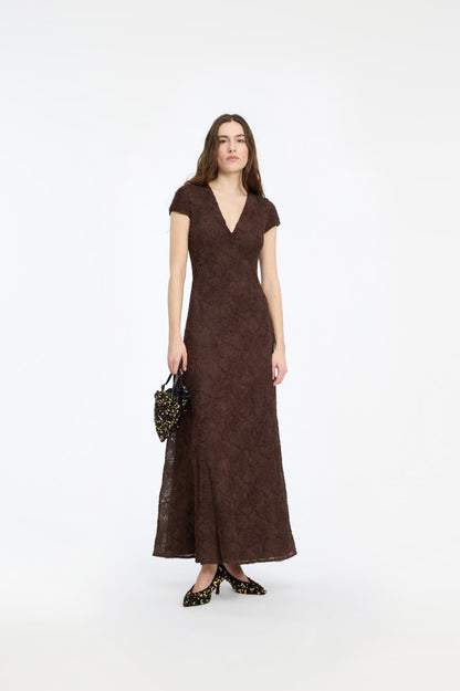 Vestido Flower Mesh Maxi Dress