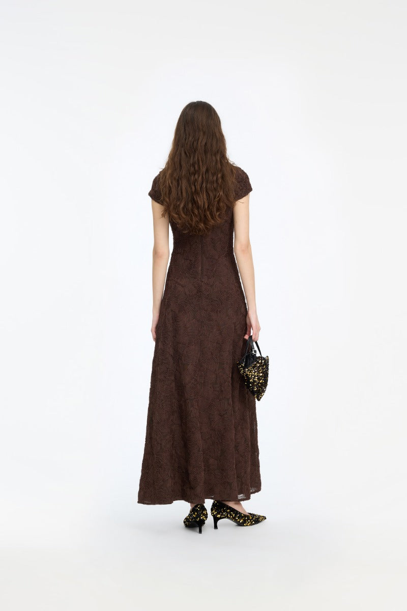 Vestido Flower Mesh Maxi Dress