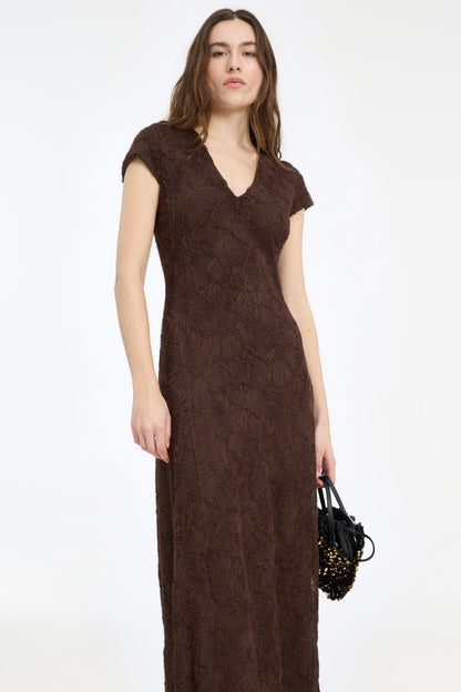 Vestido Flower Mesh Maxi Dress