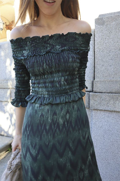 Vestido Lune Estampado Verde