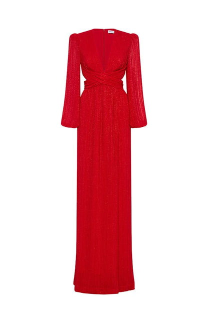 Vestido Samantha Largo Rojo Brillante
