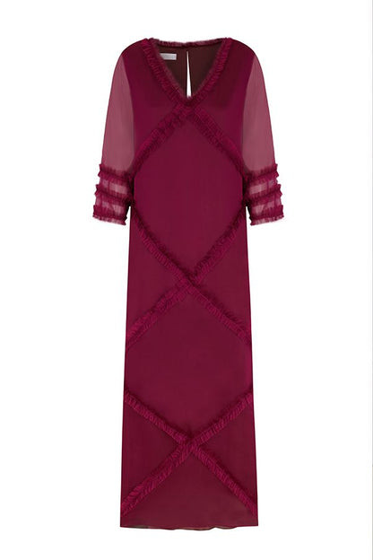 Vestido Mara Largo Buganvilla con Chaleco