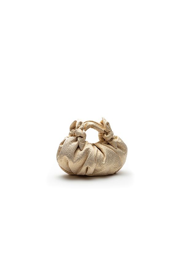 Bolso Bernatta Mini Beige Lamé