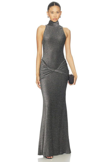 Vestido Roya Gris Brillante
