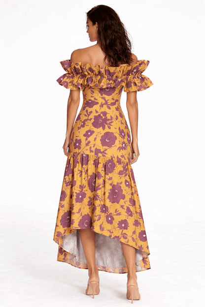 Vestido Sur Mostaza y Vino