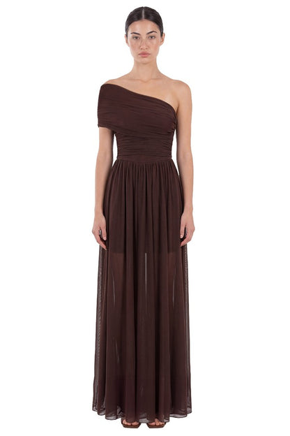 Vestido Allegra Asimétrico Marrón