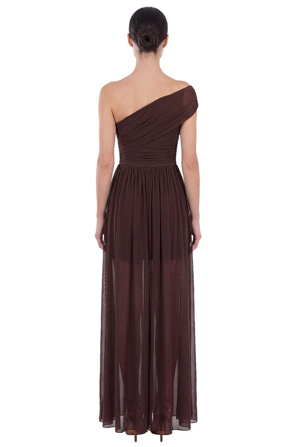 Vestido Allegra Asimétrico Marrón