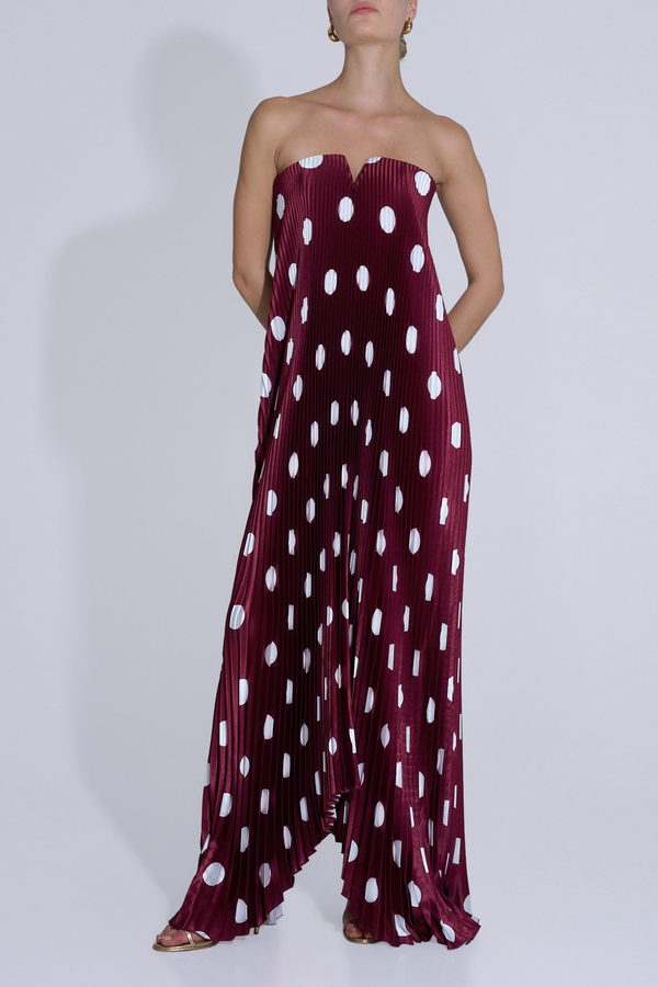 Vestido Black Tie Polka Wine