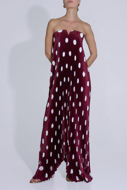 Vestido Black Tie Polka Wine