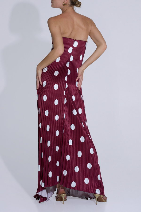 Vestido Black Tie Polka Wine