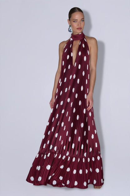 Vestido Libertie Polka Wine