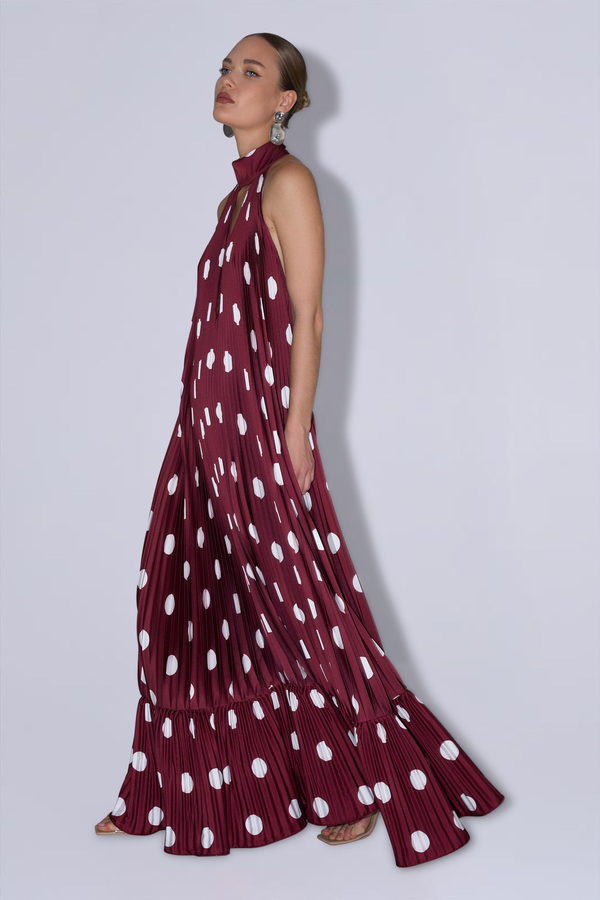 Vestido Libertie Polka Wine