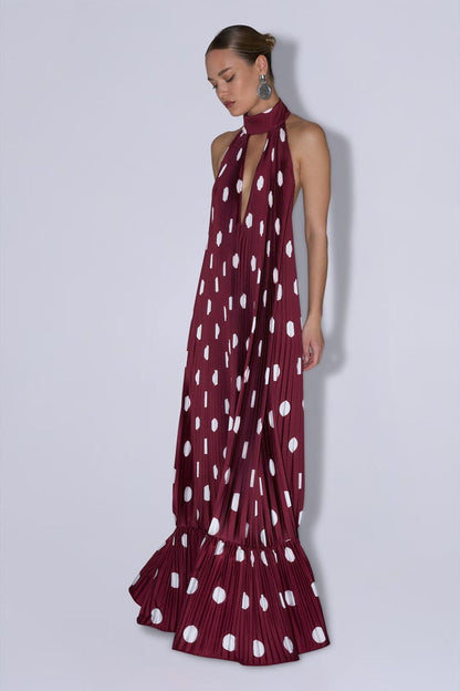 Vestido Libertie Polka Wine