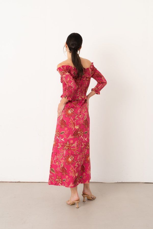 Vestido Bardot Framboise