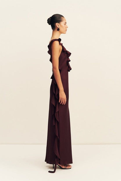 Vestido Agnes Volantes Vino