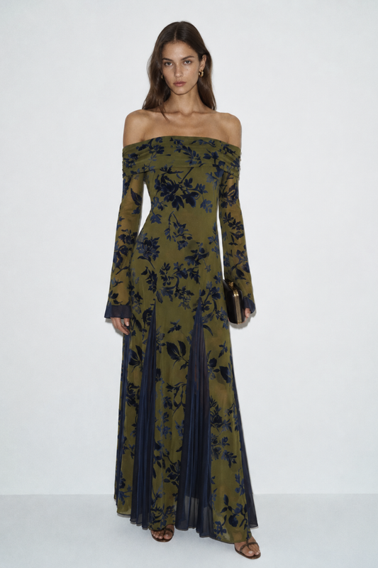 Vestido Constanza Jacquard Verde