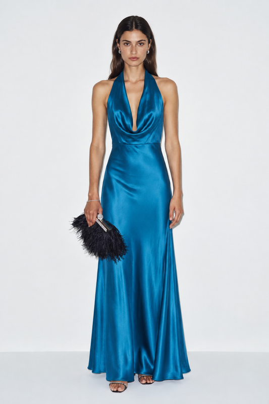 Vestido Mercy Azul Petróleo
