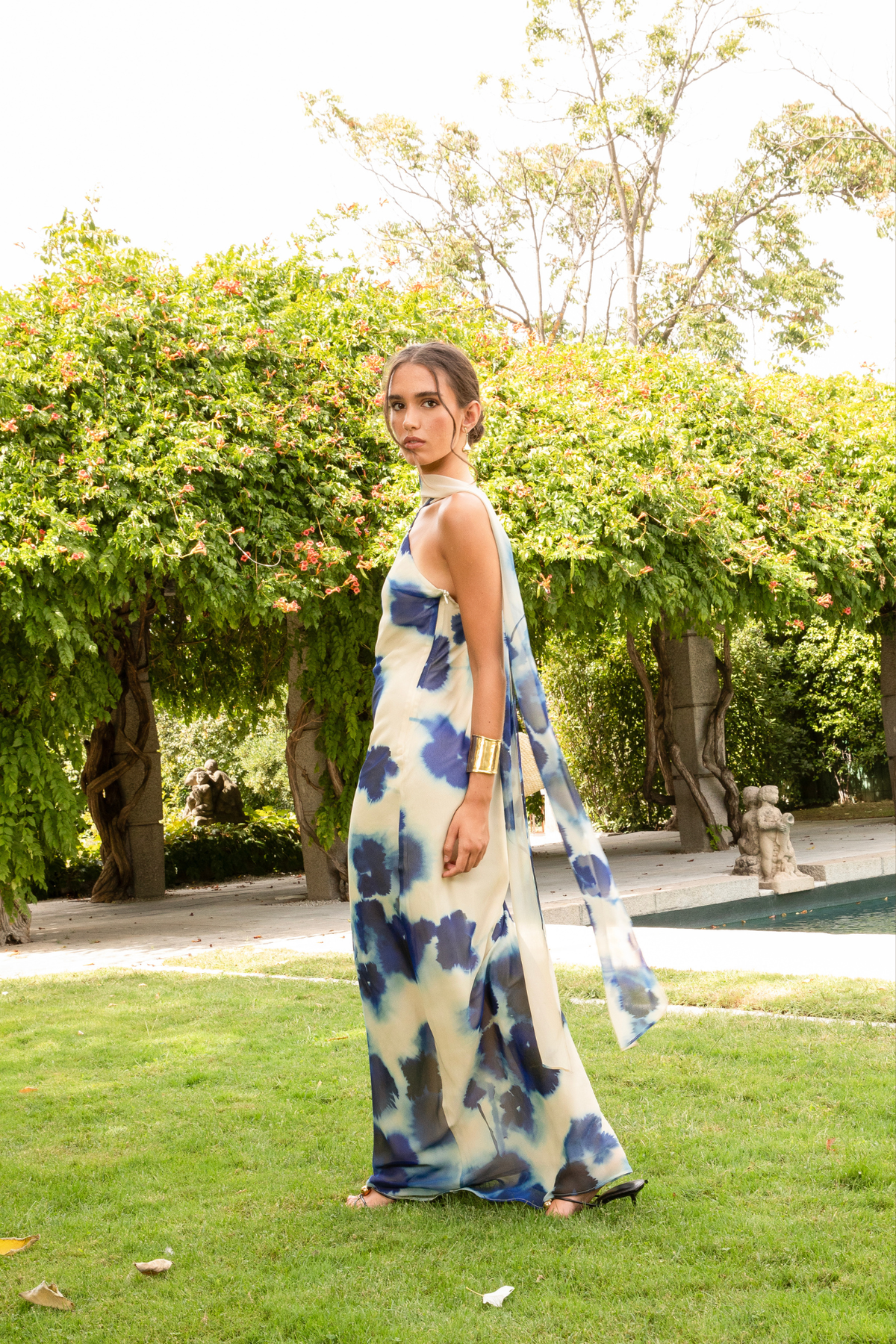 Vestido Camila Estampado Amarillo y Azul