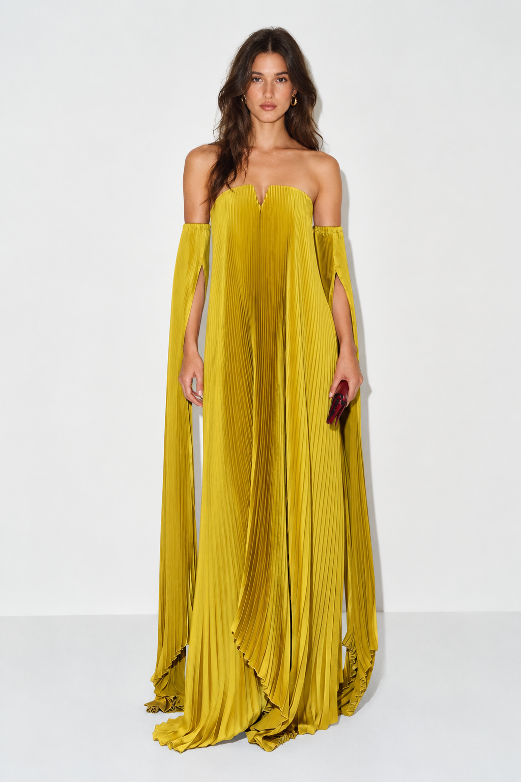 Black Tie Chartreuse Dress with Drama Sleeves