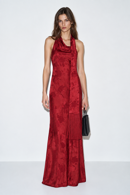 Sonya Maxi Dress with Rosette Fringe