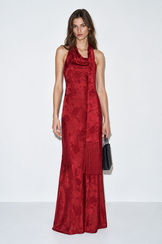 Vestido Maxi Sonya con Flecos Roseta
