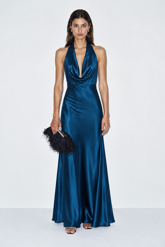 Vestido Mercy Azul Petróleo