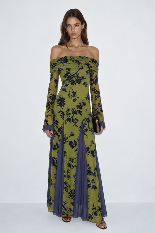 Vestido Constanza Jacquard Verde