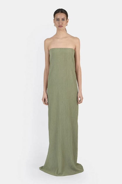 Vestido Ivy Largo con Riz Bandeau Smoke Green