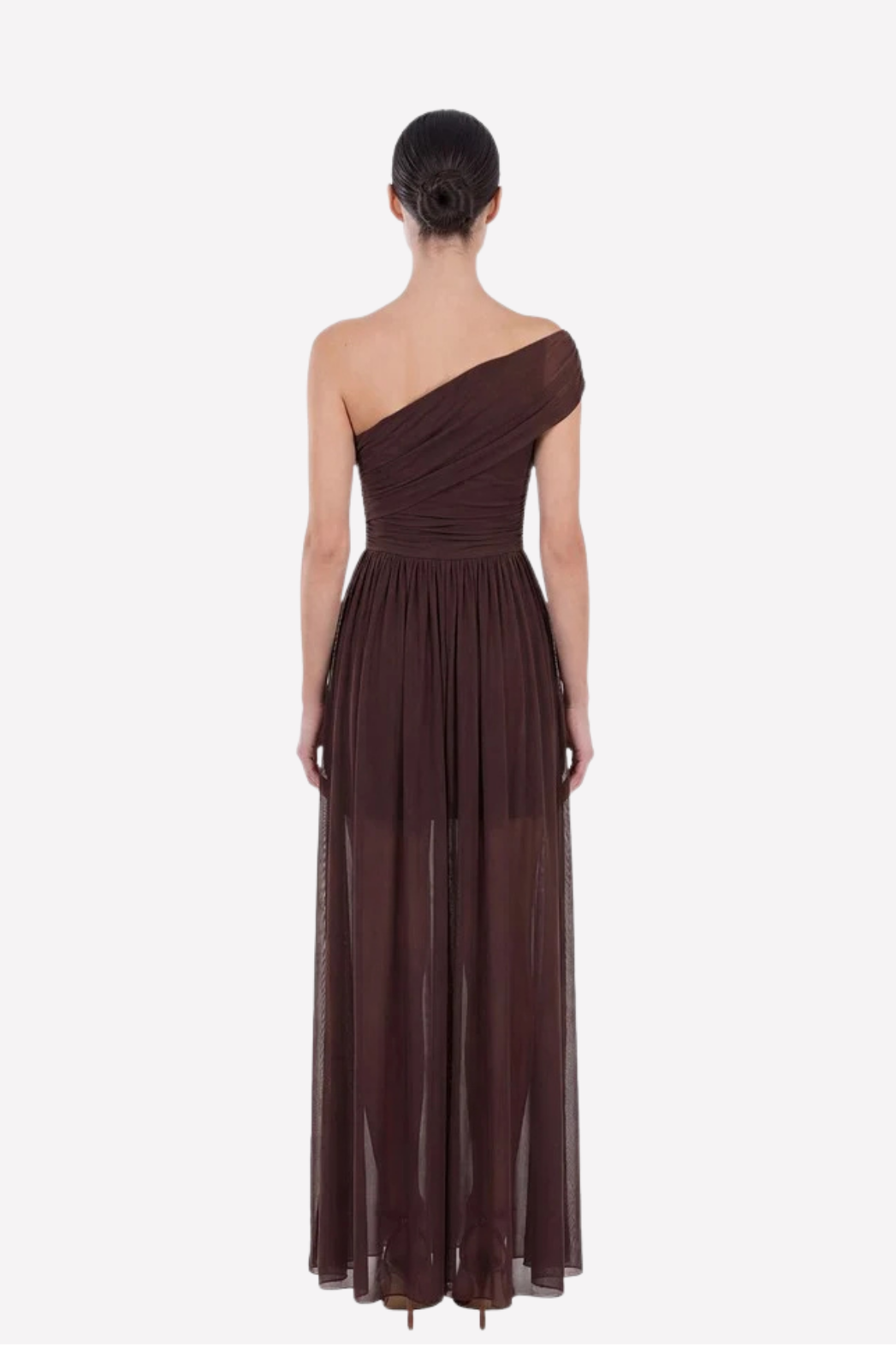 Allegra Asymmetrical Brown Dress