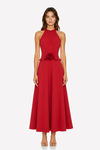 Vestido Flower Detail Dress Rojo