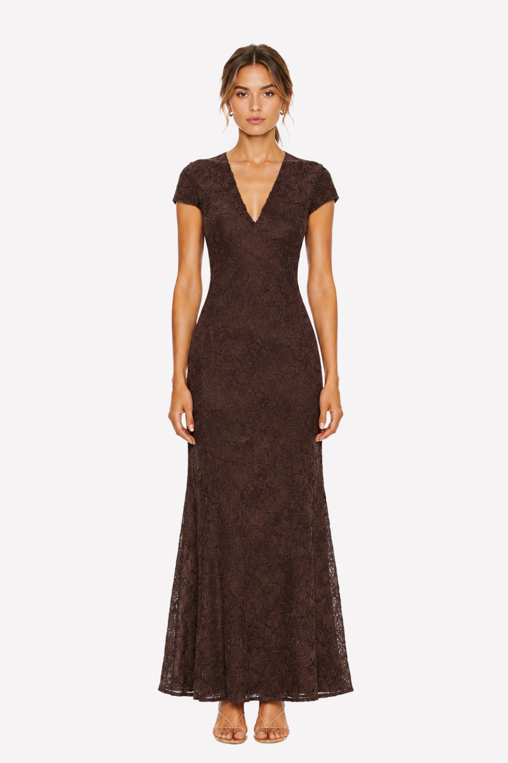 Vestido Flower Mesh Maxi Dress