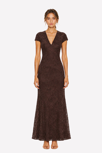 Vestido Flower Mesh Maxi Dress