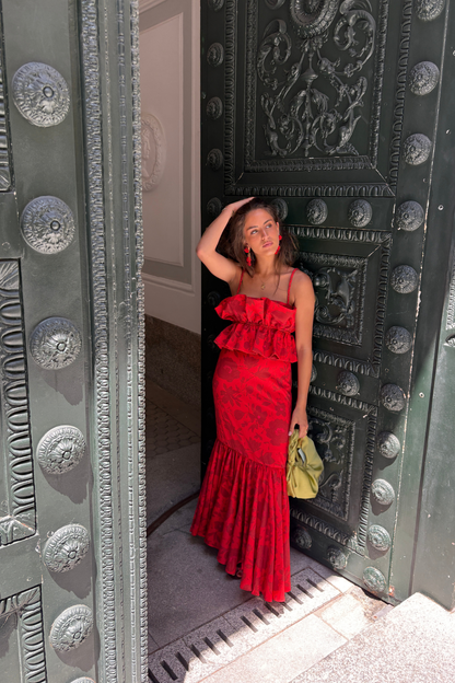 Rocío Flores Red Dress