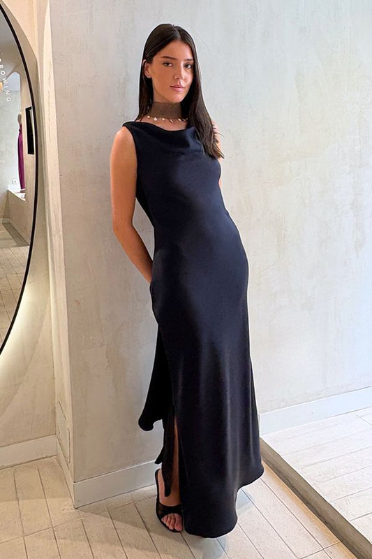 Vestido Eleanor Largo Azul Noche