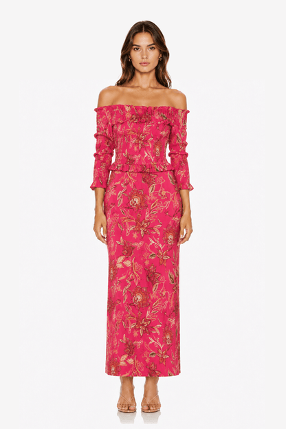 Vestido Bardot Framboise