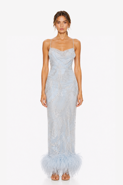 Vestido Shani Azul Pedrería