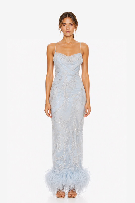 Vestido Shani Azul Pedrería