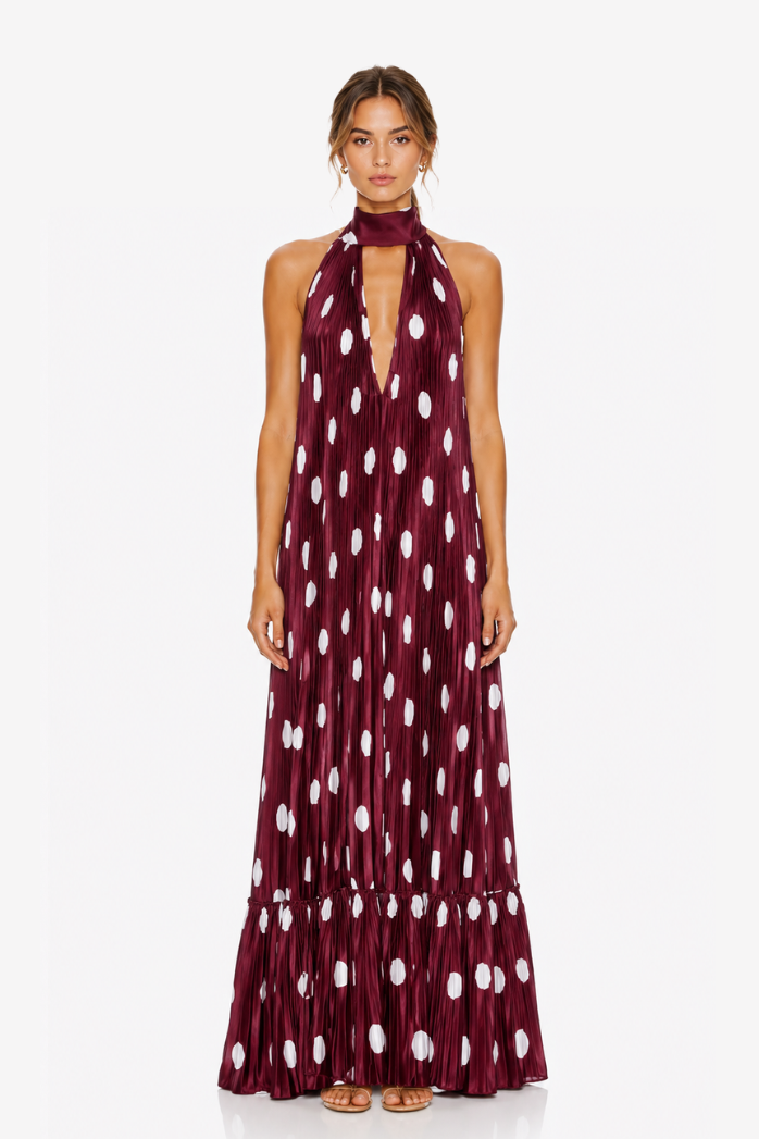 Vestido Libertie Polka Wine