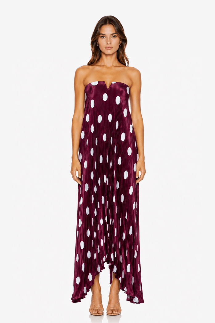 Vestido Black Tie Polka Wine