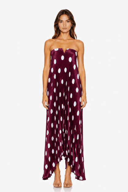 Vestido Black Tie Polka Wine