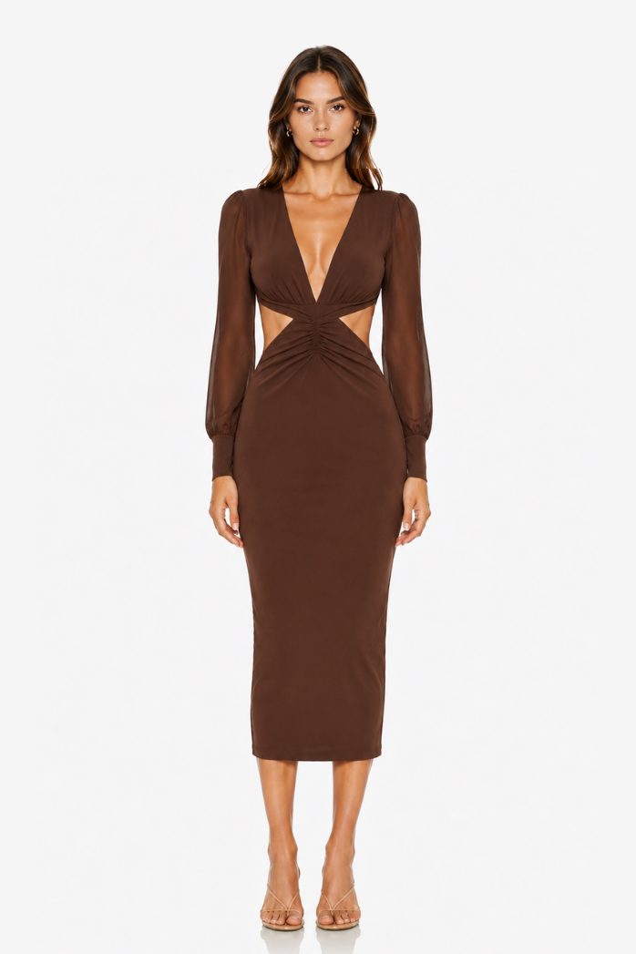 Vestido Monica Marrón