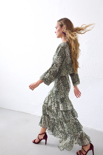 Vestido Taracea Petróleo