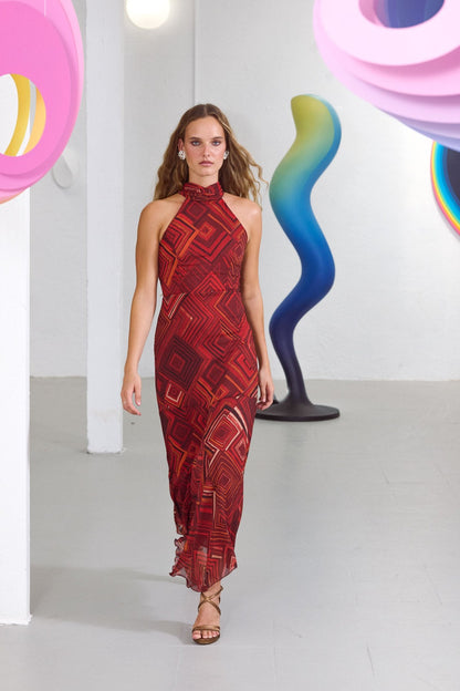 Vestido Prisma Granate
