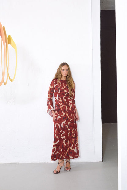 Vestido Témpera Granate