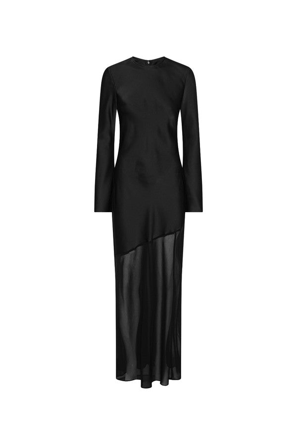 Vestido Maxi Ls Slit Dress Negro