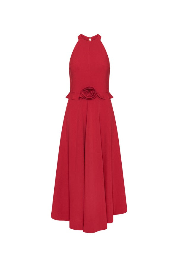 Vestido Flower Detail Dress Rojo